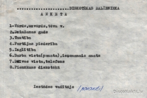 Diskotēkas raksturojums -anotācija veidlapa titulbilde